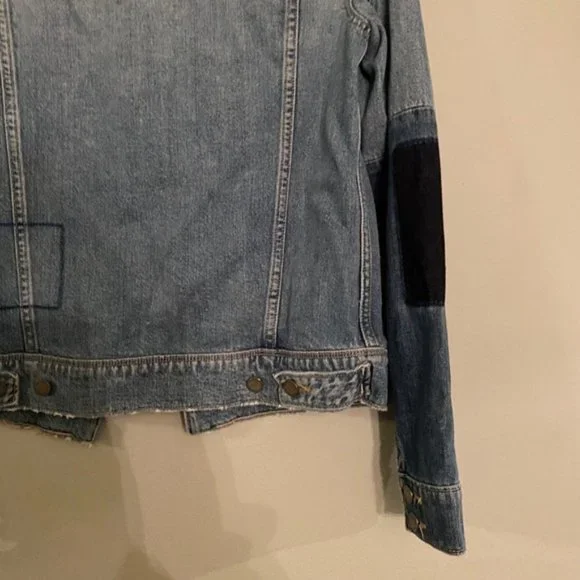Paige Heidi Patchwork Jean Jacket in Underwood Denim size X-Small - Picture 10 of 13